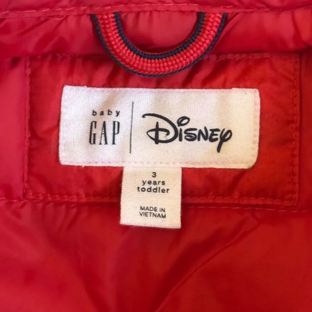 Baby Gap Disney Mickey Mouse Cold Control Lightweight Puffer Jacket Size 3 Boys